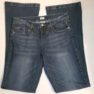 Cache Jeans Mid- Rise Bootcut Rhinestones Size 6